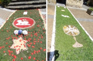 Imagen de las alfombras florales realizadas en Torazo para la celebracin de la Sacramental