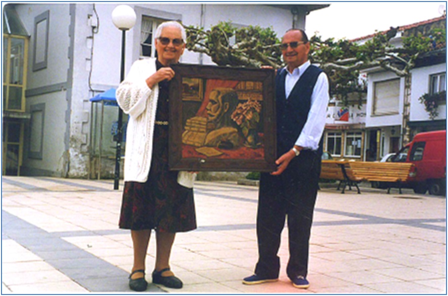 Ascensin Fuente con su esposo, en Santa Eulalia, en mayo de 1998