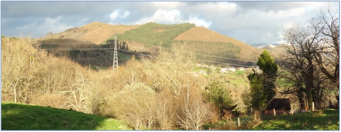 Vista de la zona suroeste del Monte desde la carretera de La Rebollada, en diciembre de 2019. / EL ECO