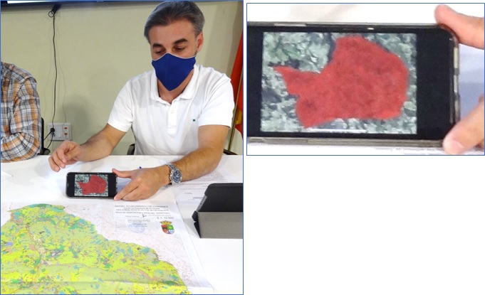 Ese entrante que tiene el mapa de Cabranes por la parte norte no la tiene el mapa catastral, que el Alcalde mostr en su mvil.