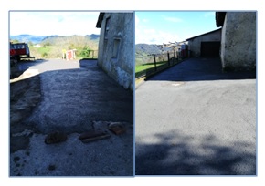 Imagen del Camino de Casar antes y despus de su mejora
