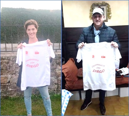 Imagenes apoyando con la camiseta de Caminado con Diego