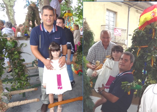 Daniela, con su padre (Jorge) y, a la derecha, tambin con su abuelo (Francisco)./EL ECO