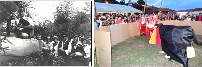 Rogelio Parajn (de Pinn), su madre Aida Alonso (de Telva) y Germn (de Pinn) representaron a Los Villares en la edicin de 1987 . | EL ECO Archivo. Gran Maestranza de Fresnu, en 2015.