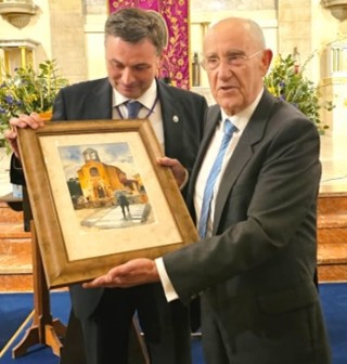 Obsequio recibido por Andrs Martnez Vega, obra de Jos Cuadra Snchez