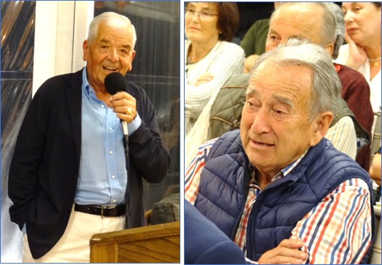 Cobin, en el momento de citar a su compaero de fatigas (en la llende y en la caza de eros), Jos Antonio Prida, quien recibi as   -imagen de la derecha-  la mencin. | Fotos: EL ECO