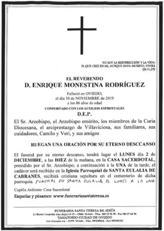 Esquela de Don Enrique