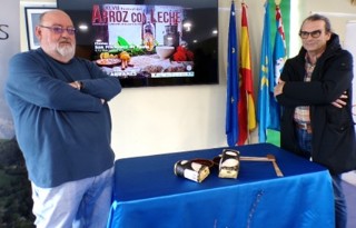 Laureano Corrales y Santos Monestina durante la presentaci�n del Cuadro del  Festival