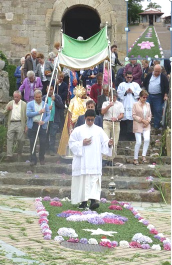 Procesin del corpus con alfombras florales