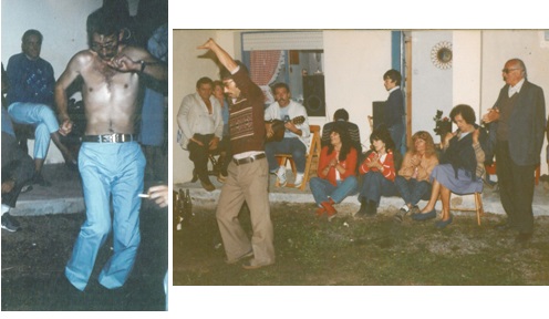 En las fotos, exhibindose durante una de las fiestas de verano que organizaban en La Llavona Mari Paz (su to, Jos, aparece con gafas a la derecha) y Carlos.