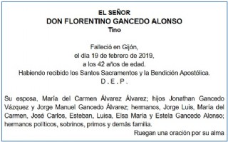 Esquela de Florentino