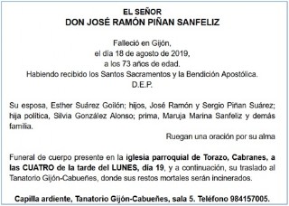Esquela de Ramn Pin