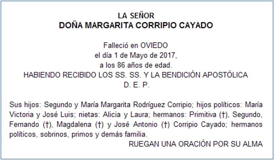 Esque la Margarita Corripio Cayado
