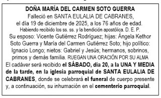 Esquela Carmen Soto