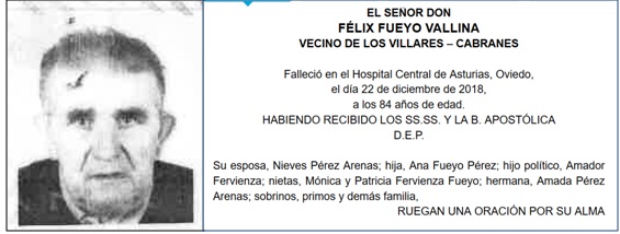 Imagen y esquela de Flix Fueyo