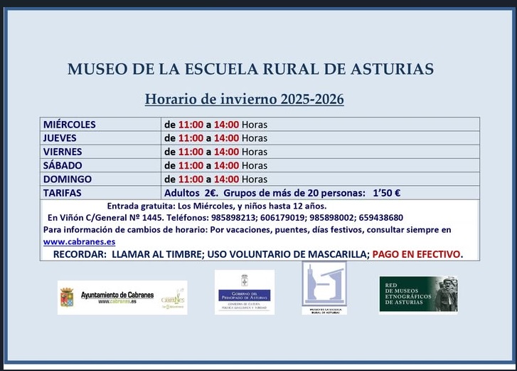 Horarios Museo