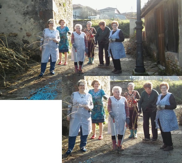 Fotos: Clarita Joven, Josefina Prida, Amparo Fernndez, Nieves Huerres, Aid Costales y Lucita Campos, preparadas para la faena (sobre estas lneas) y ya en ella (pgina anterior).