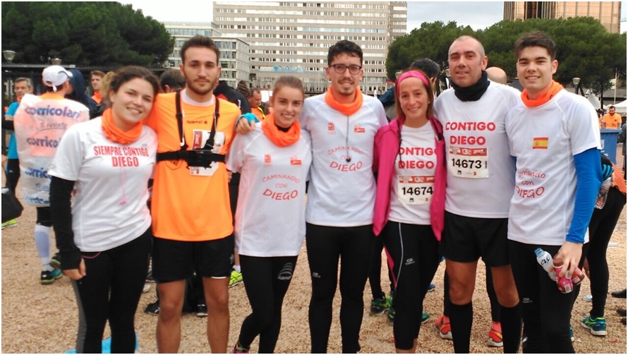 Participantes cabraneses en la carrera por las vctimas de los accidentes de trfico en Madrid