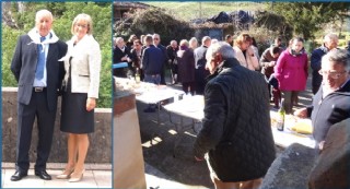 Junto a Julin Huerta, en la fiesta de Santa Luca de 2016. Con su esposa, Orfelina, en Covadonga, el 23 de julio de 2016. | Fotos: EL ECO Archivo y Laureano Corrales Prez