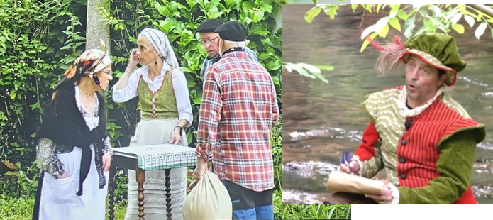 Dos escenas del documental �Arte y Territorio�, protagonizada por vecinos de Madiedo/Madi�u (a la izquierda) y por Jorge G�mez (de La Llavona), en la imagen de la derecha.