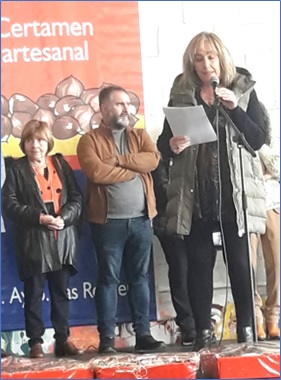 Marta Corrales durante su pregn en el 22 Certamen de la Castaa Valduna de Las Regueras