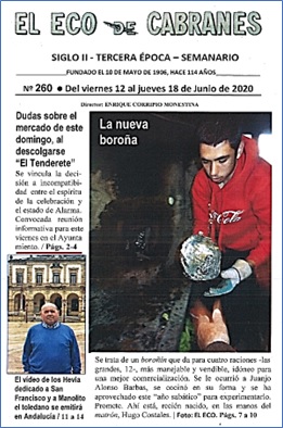 Hugo Costales, enseando una boroa  en el eco N 260
