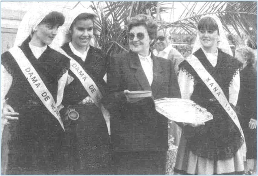 En 1991, con Florentina Rodrguez, gueda Montes y Beatriz Lloris./Archivo ECO