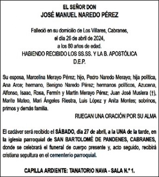 Esquela Manuel Naredo