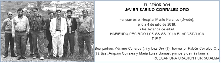 Imagen y esquela de Javier, de Pandenes