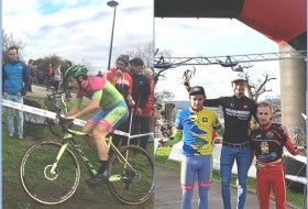 David Ovn, en pleno esfuerzo en Los Pericones-Gijn, el pasado lunes; y a la derecha, en el podio con el maillot de campen de Asturias