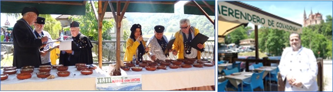 Parte del Jurado, durante su cata y la puntuacin. Imagen del Ganador en su merendero de Covadonga