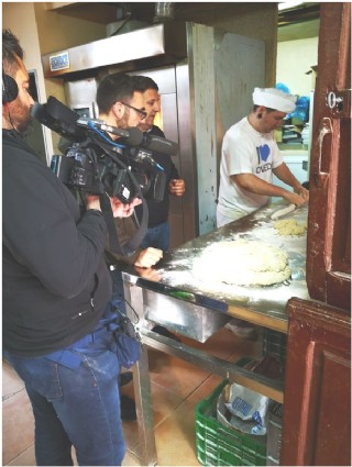 Grabando en la panadera