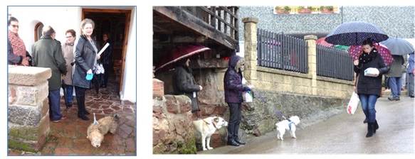 Fotos de esta pgina: Arriba, Ana Isabel Fernndez Garca, con `Kendi`. Abajo, la lluvia, que se present un rato al final, cuando la gente ya se iba. EL ECO REPORTAJE