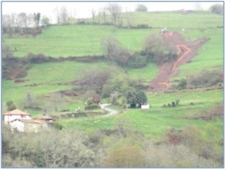 Imagen de las obras del saneamiento de Arboleya