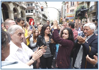 Familiares de Germn en la manifestacin celebrada en Gijn