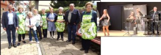 Fotos: Josefina, Amparito, Lucita, Carolina, Loli, Carmen y Aid con el Alcalde y Jos Luis Miyar. Y el Do Brass.