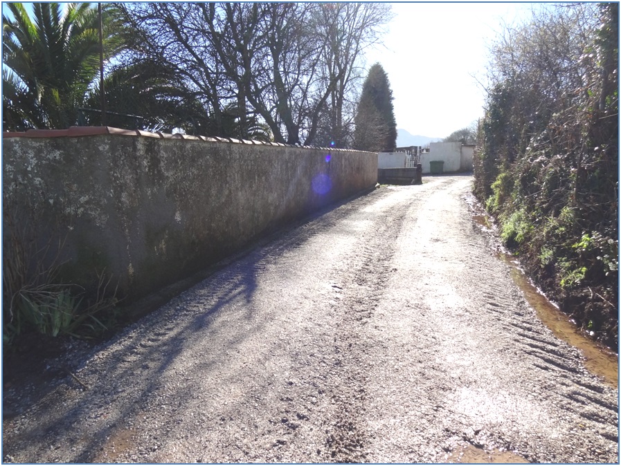 Camino del cementerio de Pandenes en Cenvs