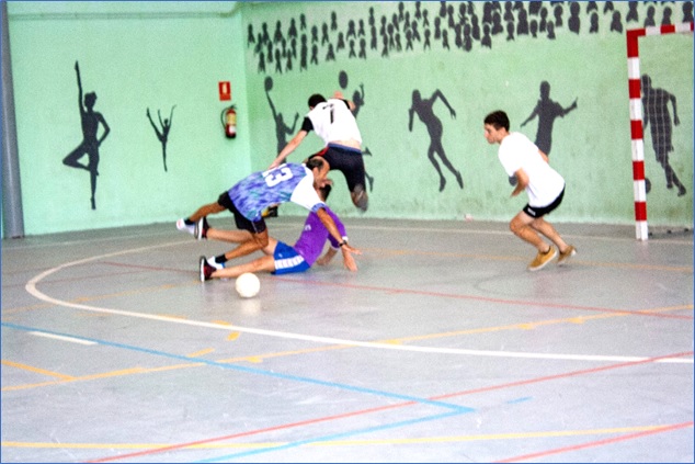 Imagen del polideportivo durante una practica deportiva