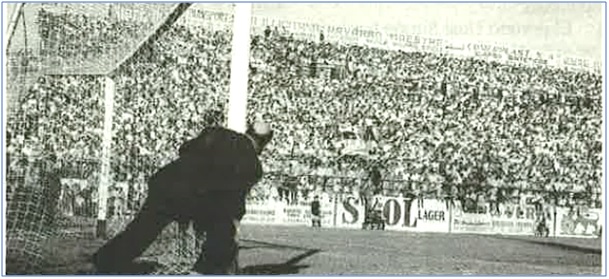 El famoso partido de Elche, con Joaqun Vidal en el poste.
