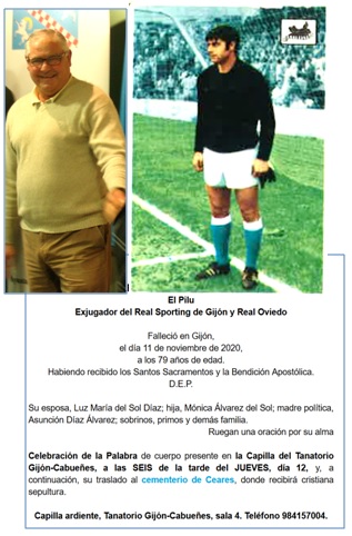 Esquela y dos imgenes, de jugador (en el cromo de La Cibeles)