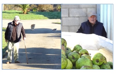 De paseo junto a su vivienda, pendiente del acopio y trasiego de su manzana en la campaa de hace tres aos. / Fotos: EL ECO, Archivo