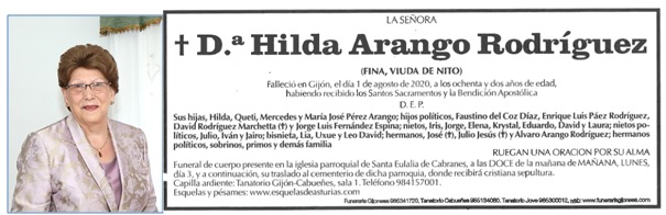 Imagen y esquela de Hilda