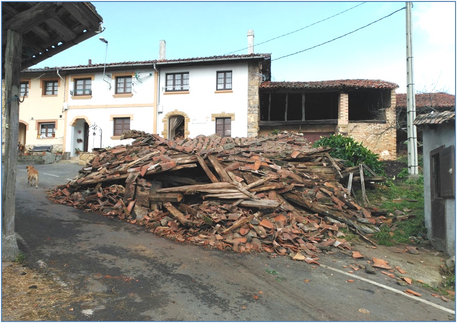Imagen del horreo derrumbado en Cervera