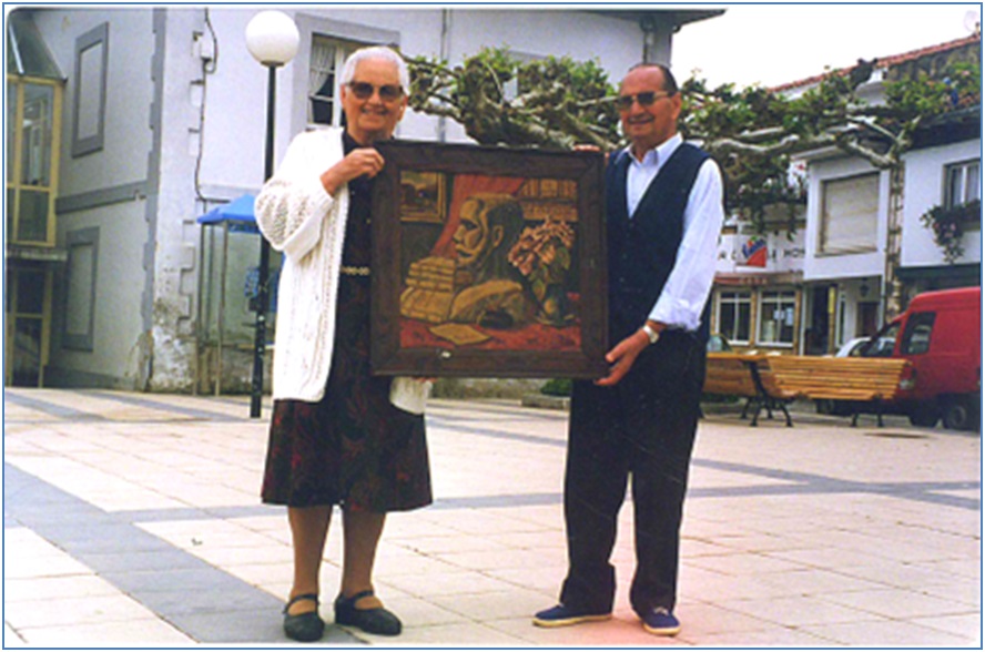 Ascensión Fuente con su esposo, en Santa Eulalia, en mayo de 1998