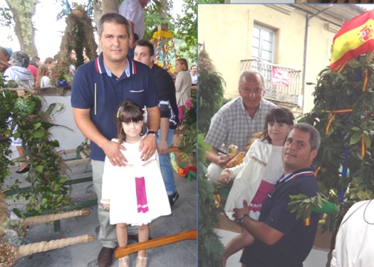 Daniela, con su padre (Jorge) y, a la derecha, también con su abuelo (Francisco)./EL ECO