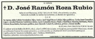 Esquela Jose Ramón Roza