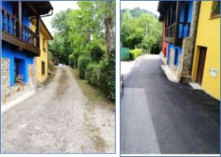 Imagen de trabajos de pavimentación realizados en La Llavona