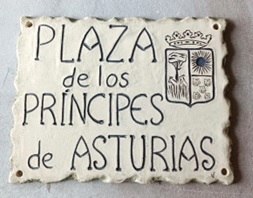 Placa de la Plaza de los Principe de Asturias