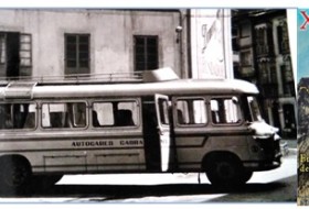 Portada del Eco Nº255. Autobús frente a Casa Corripio en Villaviciosa y cartel, en edición especial