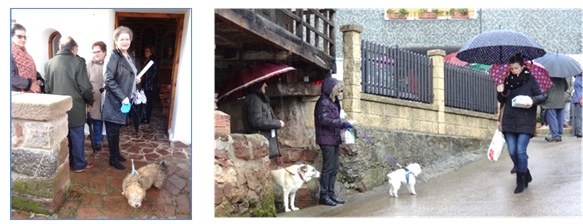 Fotos de esta página: Arriba, Ana Isabel Fernández García, con `Kendi`. Abajo, la lluvia, que se presentó un rato al final, cuando la gente ya se iba. EL ECO REPORTAJE